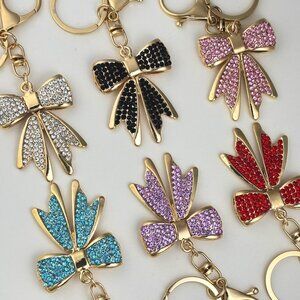Rhinestone Bow Keychain – New Car Driver Gift, Bling Crystal Bow Charm